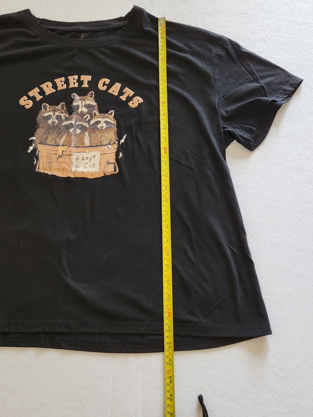 Street Cats Black Graphic Raccoon T-Shirt Size 3XL - Picture 3 of 6